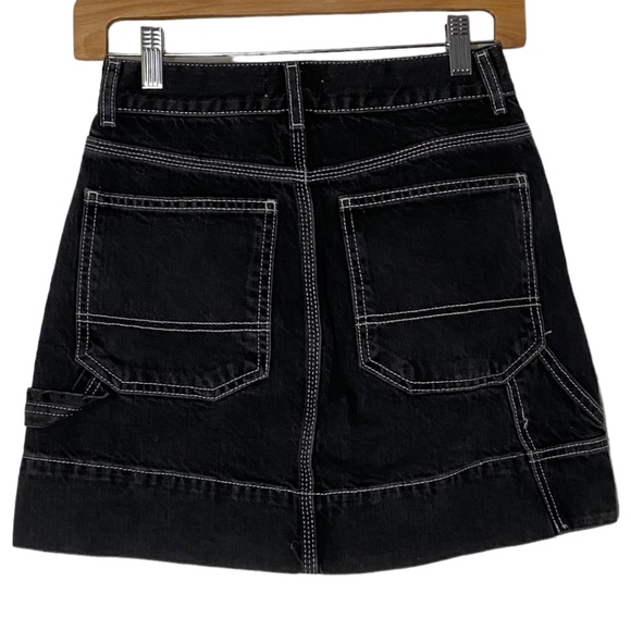 Topshop for Nordstrom black denim carpenter mini skirt, NWT - Picture 4 of 7